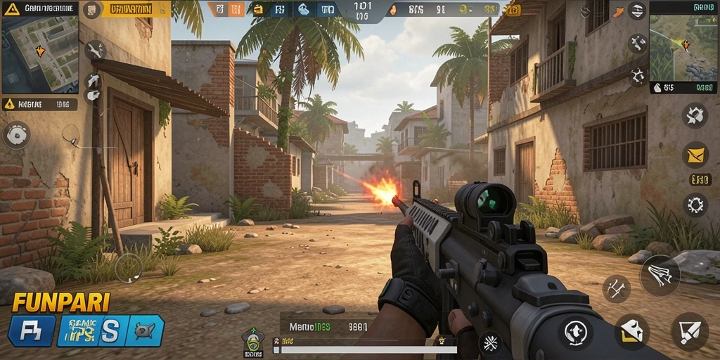 Screenshot gameplay <strong>FUNPARI</strong> yang menampilkan aksi seru dalam FPS.