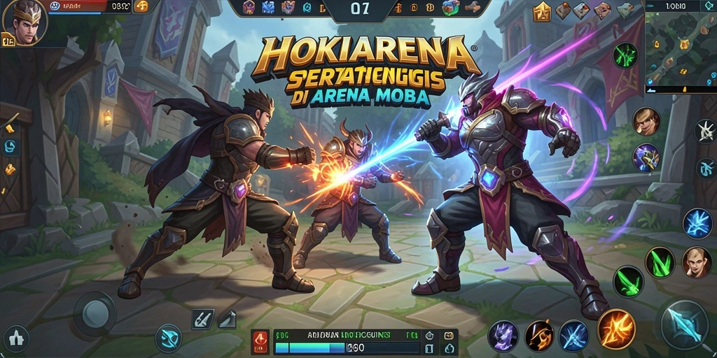 Gameplay seru HOKIARENA dengan karakter dan strategi unik.