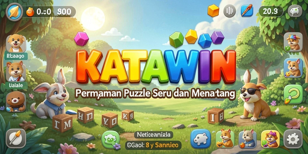 Tampilan screenshot KATAWIN yang menampilkan gameplay Puzzle yang seru.