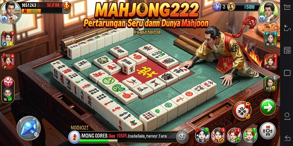 Tampilan gameplay seru di MAHJONG222 yang menantang.