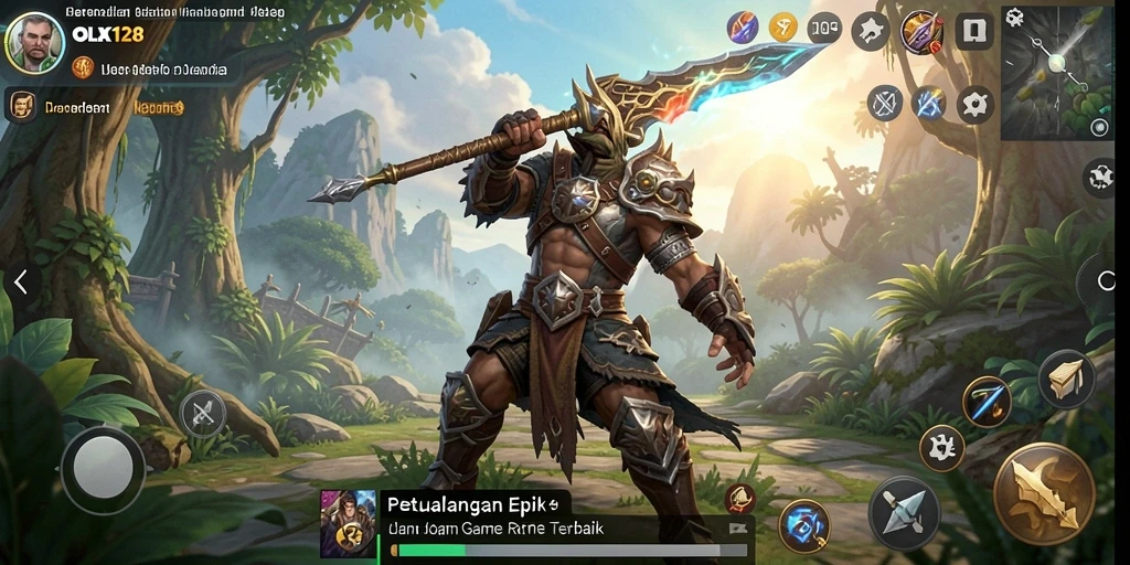 Tampilan screenshot OLX128 menampilkan aksi seru dalam gameplay RPG.