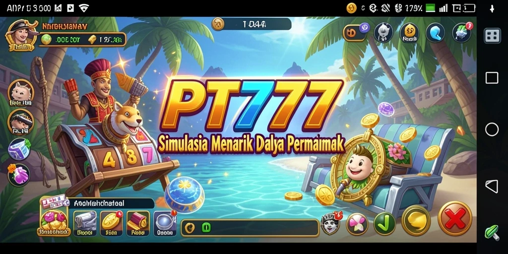 Screenshot utama PT777 menunjukkan aksi permainan simulasi yang mendebarkan.