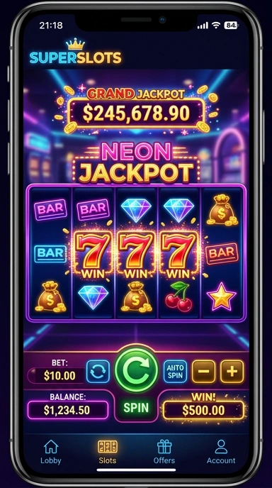 Menu navigasi superslots yang sederhana dan efisien.